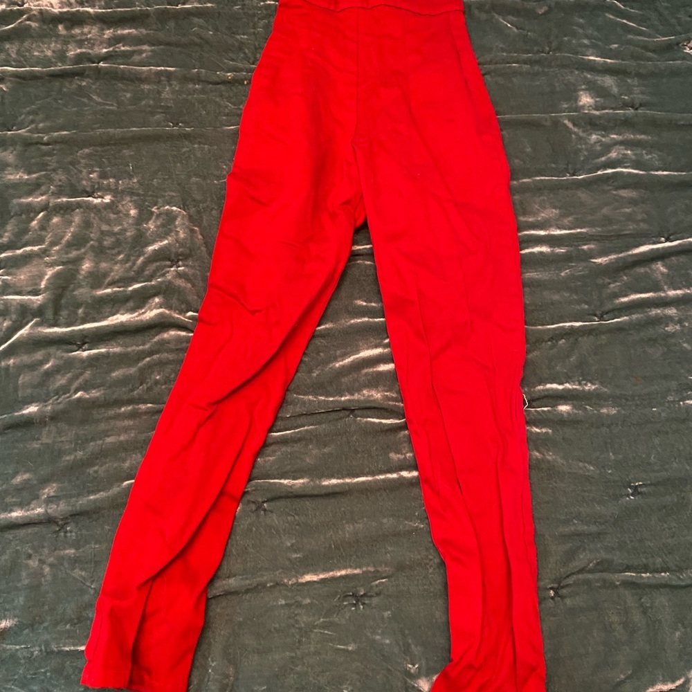 Red high waisted vintage capris cigarette pants xxs